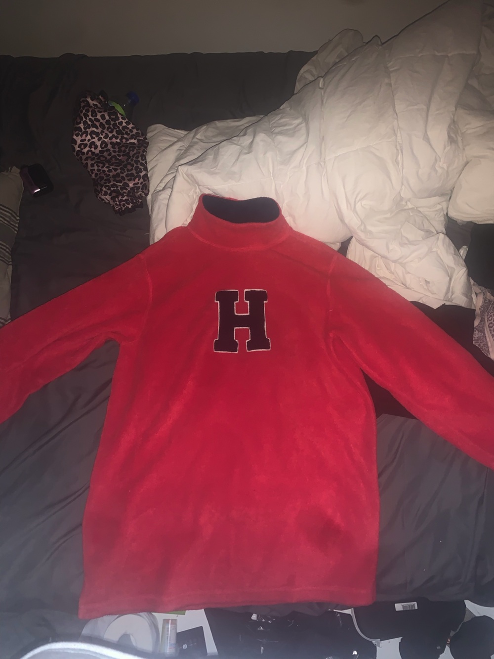 Tommy Hilfiger Red Fleece Crew with Flag Patch